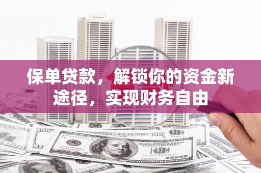 白沙保单贷款，解锁你的资金新途径，实现财务自由