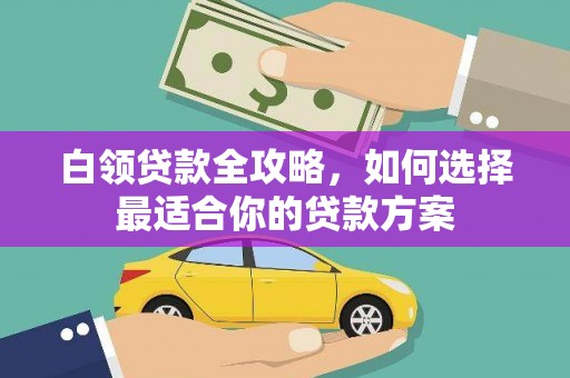 白沙白领贷款全攻略，如何选择最适合你的贷款方案